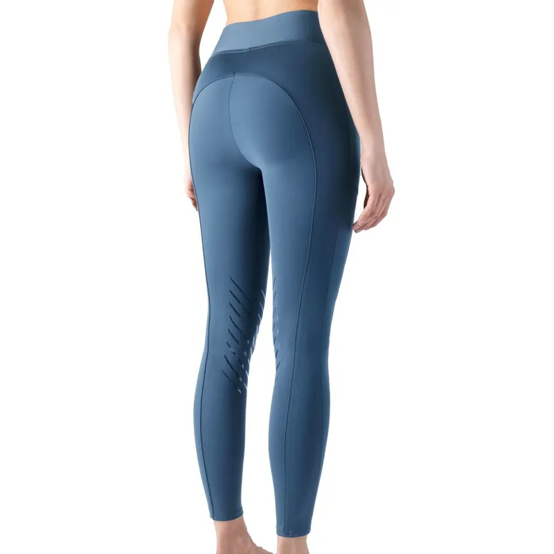 Equiline Cerberk Knee Grip Ladies Riding Tights - Indigo Blue-1