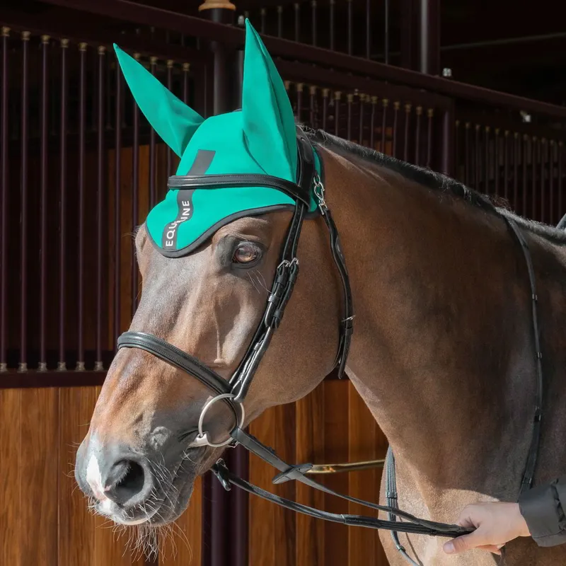 Equiline Chairc Ear Net - Pepper Green-1