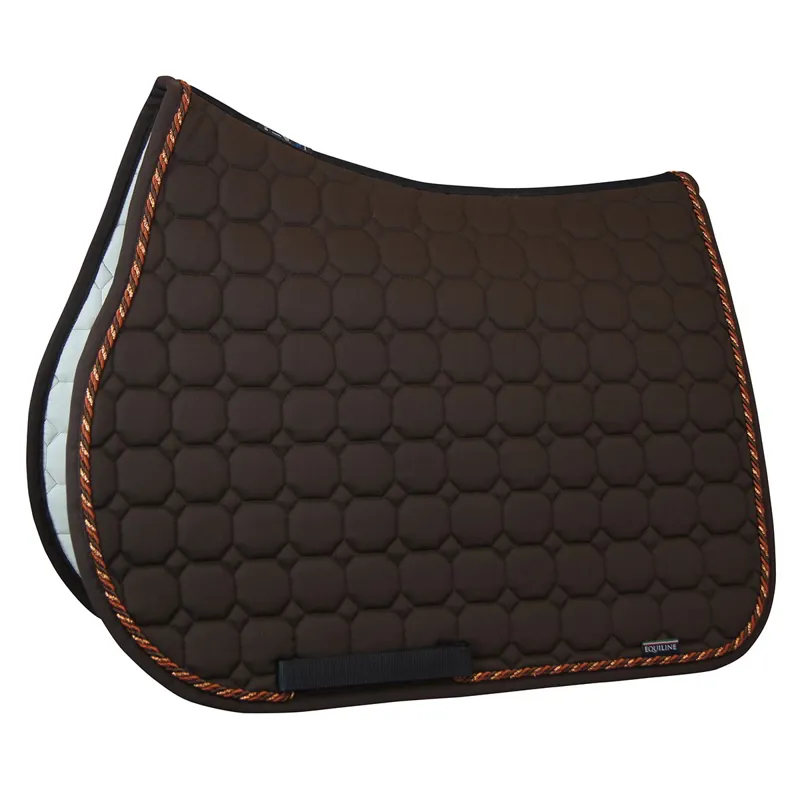 Equiline Octagon Custom Saddle Pad - Brown/Brown/Brick/Bronze Glitter