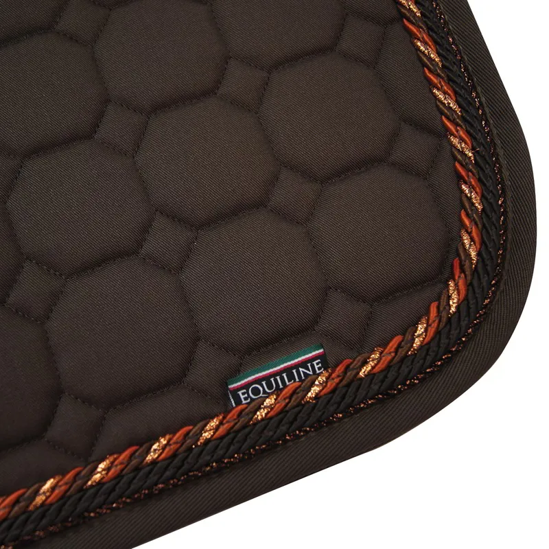 Equiline Octagon Custom Saddle Pad - Brown/Brown/Brick/Bronze Glitter-1