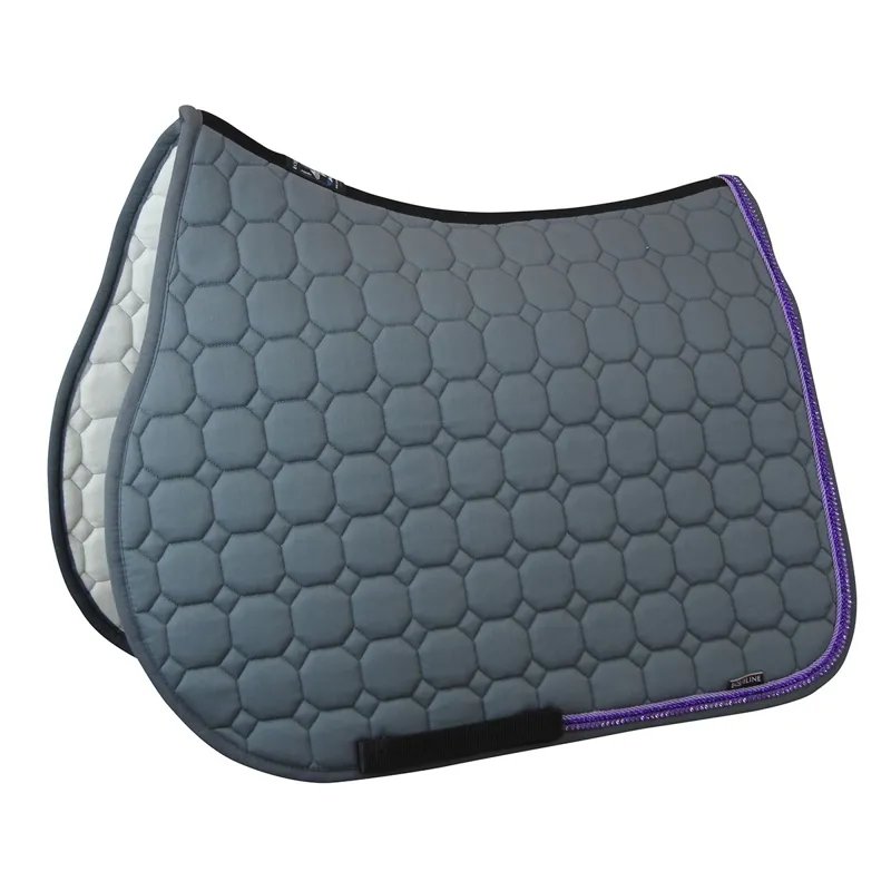 Equiline Octagon Custom Saddle Pad - Grey/Violet/Purple/Lilac Crystal