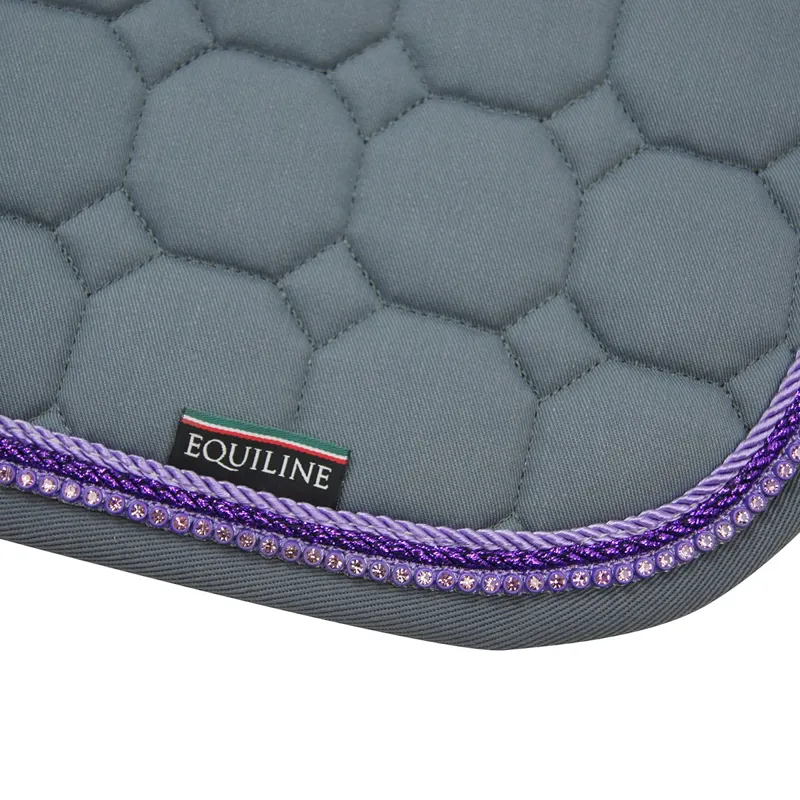 Equiline Octagon Custom Saddle Pad - Grey/Violet/Purple/Lilac Crystal-1