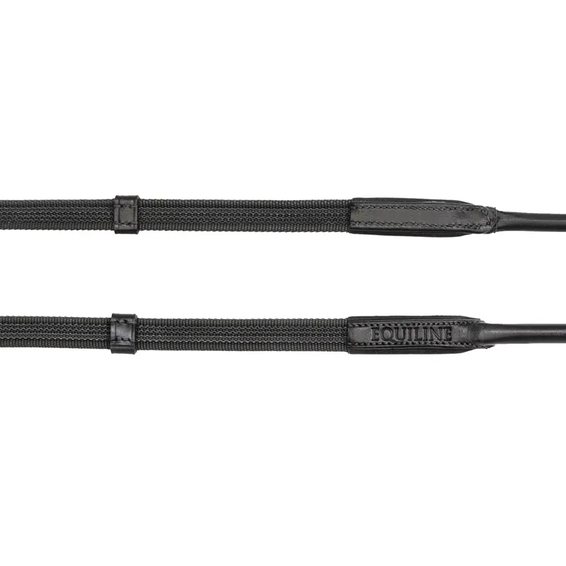 Equiline Continental Web Reins with Billets - Black