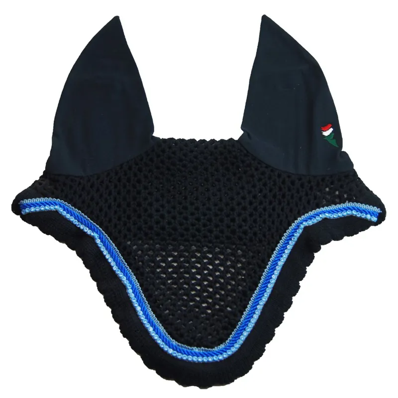 Equiline Kim Custom Ear Net - Blue/74 Royal/Light Blue Rhinestones