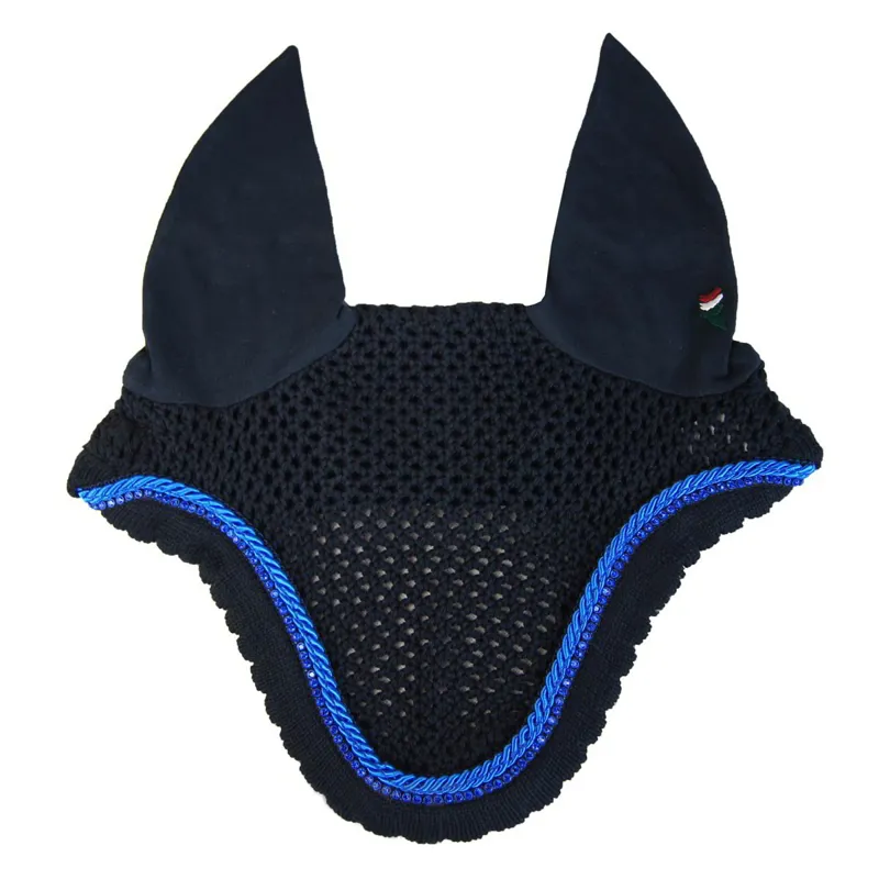 Equiline Kim Custom Ear Net - Blue/74 Royal/Blue Navy Rhinestones-1
