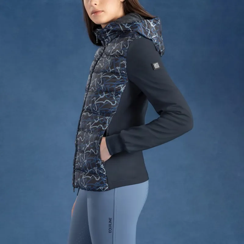 Equiline Elrube Ladies Hybrid Jacket - Allover Blue-3