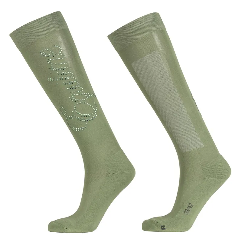 Equiline Esmice Women's Tall Riding Socks - Green Milieu