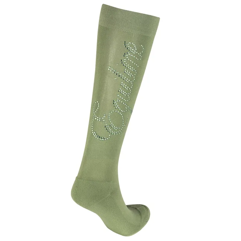 Equiline Esmice Women's Tall Riding Socks - Green Milieu-1