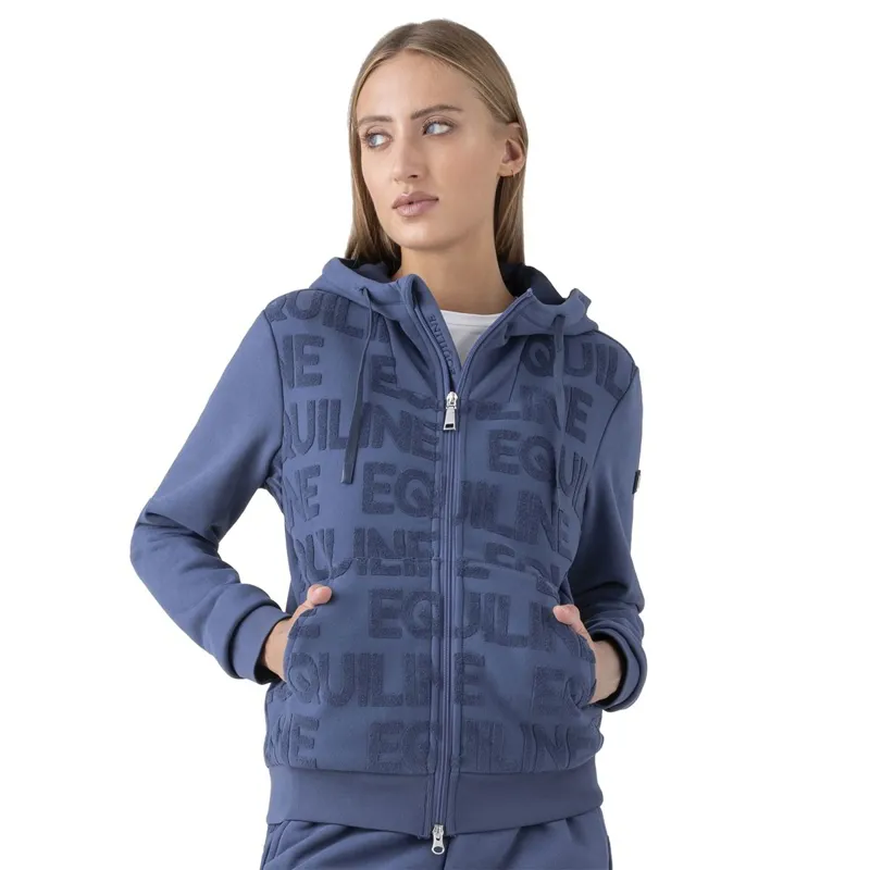 Equiline Evere Full Zip Ladies Hoodie - Blue Wing Teal
