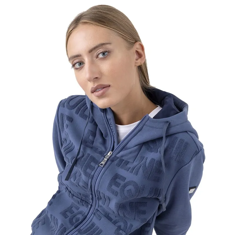 Equiline Evere Full Zip Ladies Hoodie - Blue Wing Teal-3