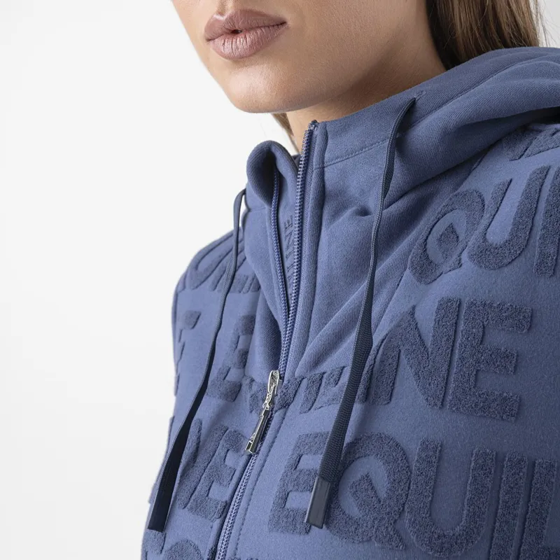 Equiline Evere Full Zip Ladies Hoodie - Blue Wing Teal-4