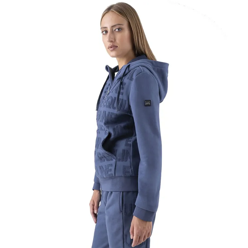 Equiline Evere Full Zip Ladies Hoodie - Blue Wing Teal-2