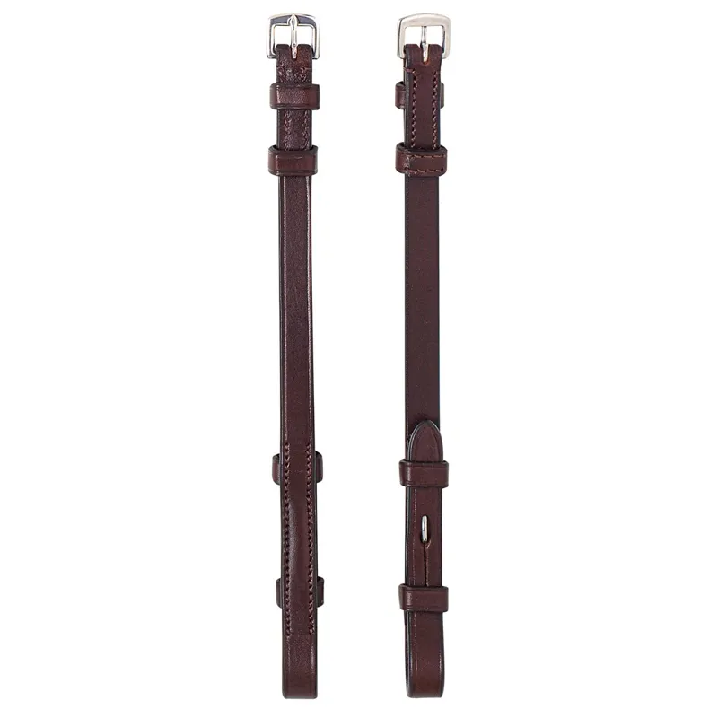 Equiline Flat Cheek Pieces - Brown