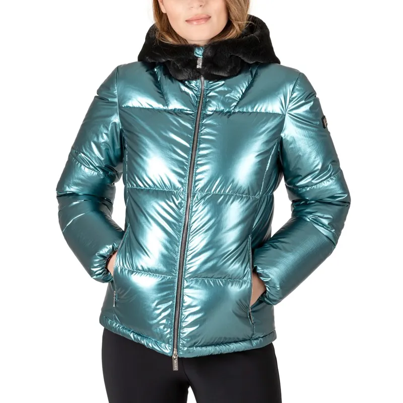 Equiline Gatheg Womens Down Jacket - Green Beetle