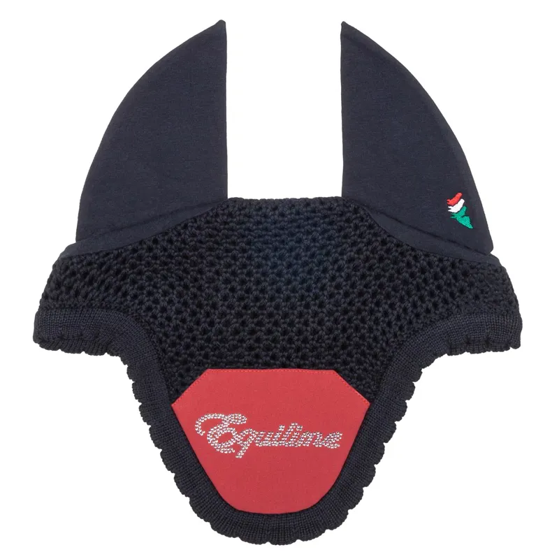 Equiline Capri Gerven Ear Bonnet - Blue/Red