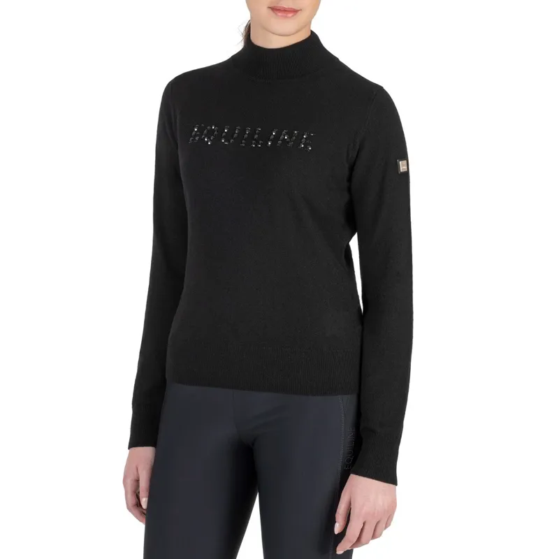 Equiline Gillen Women's Turtleneck Wool Sweater - Black