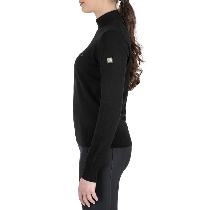 Equiline Gillen Women's Turtleneck Wool Sweater - Black-2