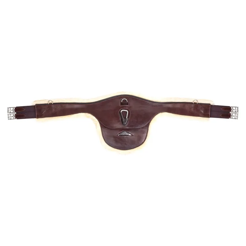 Equiline Leather Stud Girth With Sheepskin-Brown