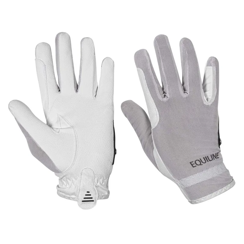 Equiline Summer Adult Riding Gloves - White
