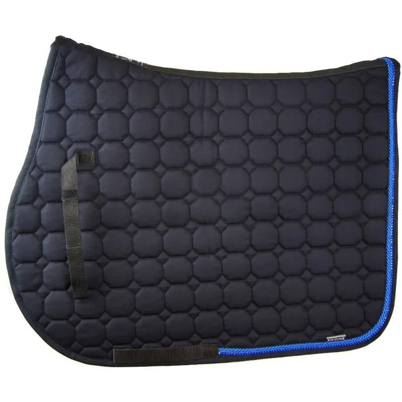 Equiline Octagon Custom Saddle Pad - Navy/Royal Blue/Blue Diamante