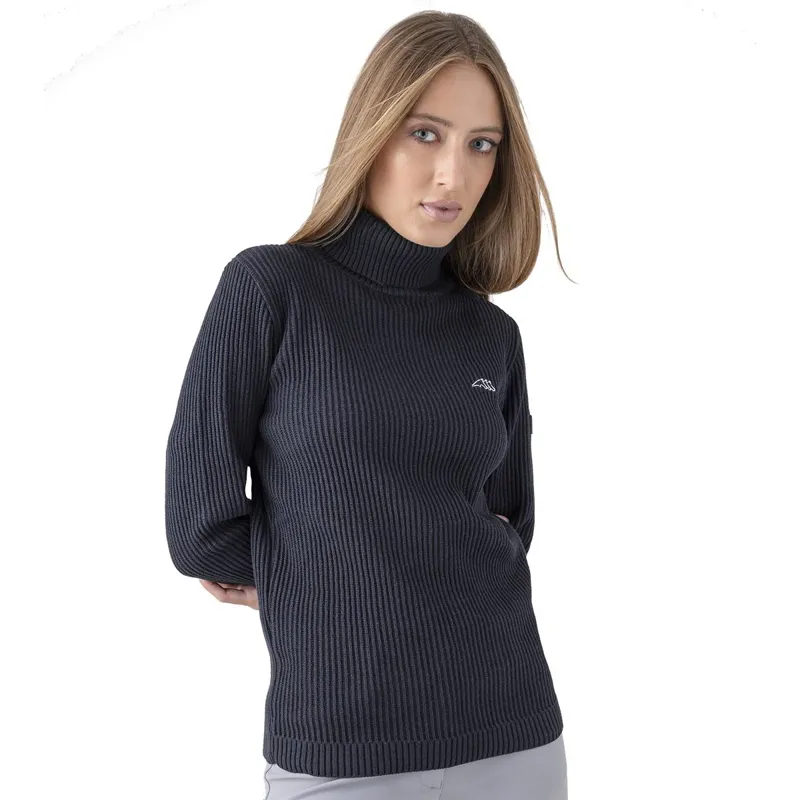 Equiline Nicole Technical High Neck Ladies Pullover Sweater - Blue