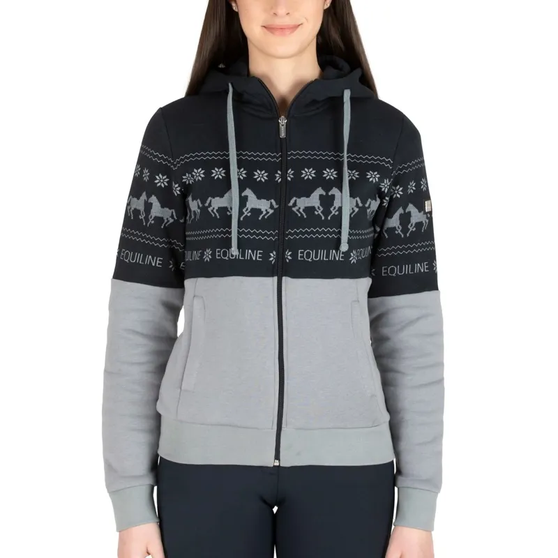 Equiline Nilvian Womens Winter Zip Hoodie - Stone
