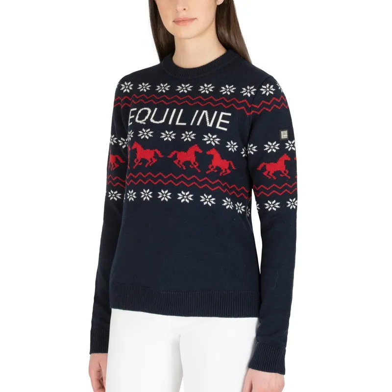 Equiline Nitan Womens Sweater - Blue/Red