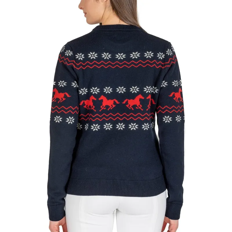 Equiline Nitan Womens Sweater - Blue/Red-1