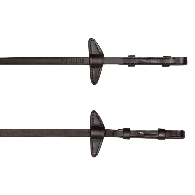 Equiline Pony Reins with Stops - Brown-1