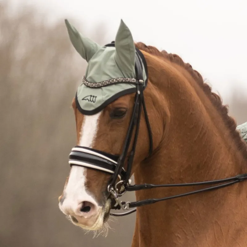 Equiline Ecede Ear Bonnet - Green Milieu-3