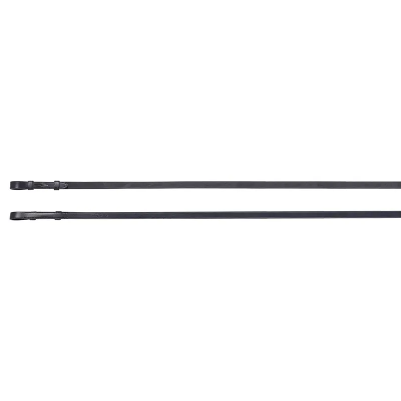 Equiline Plain Leather Weymouth Reins - Black-1