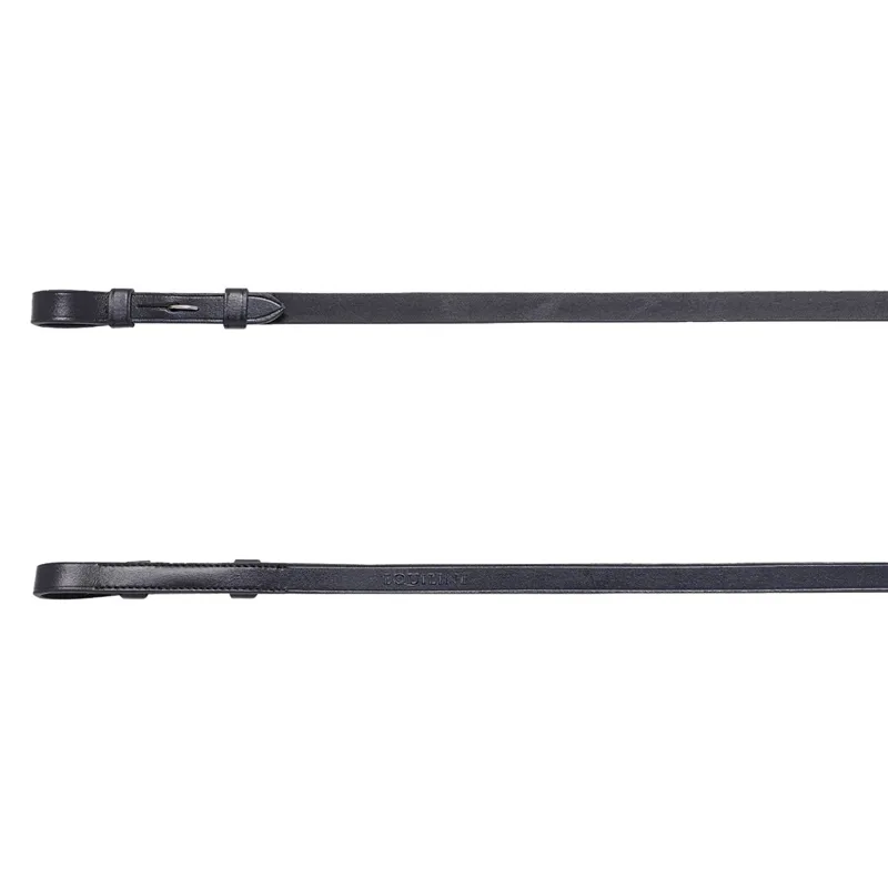 Equiline Plain Leather Weymouth Reins - Black