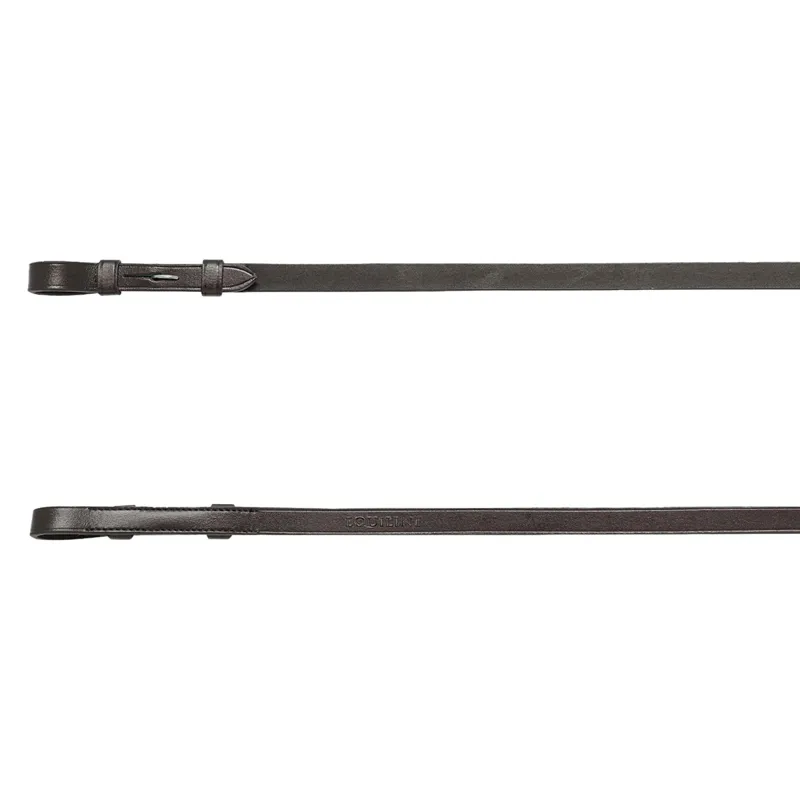 Equiline Plain Leather Weymouth Reins - Brown-1