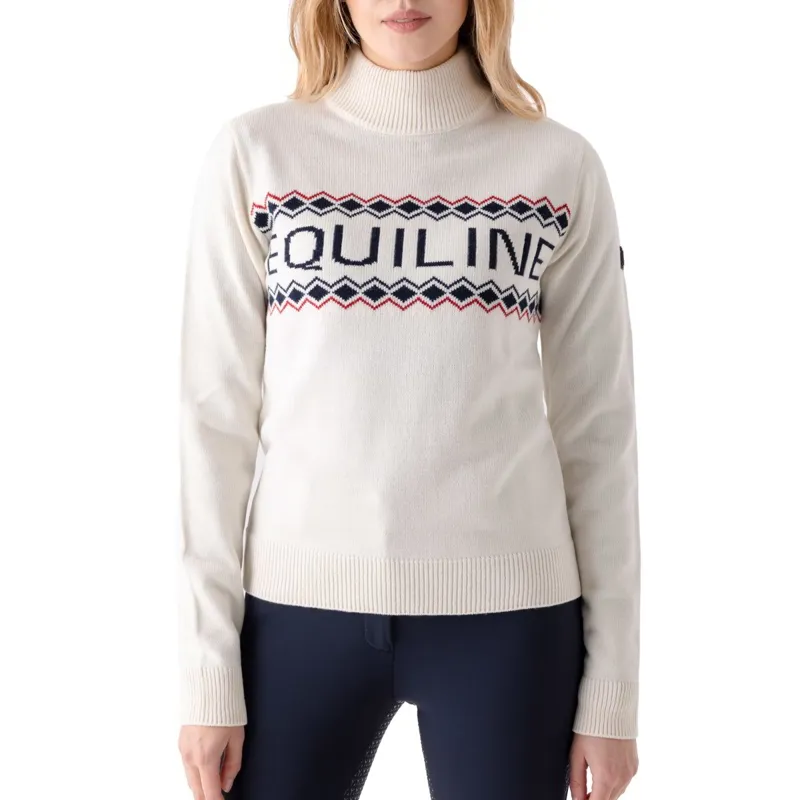 Equiline Rudy Women's Turtleneck Sweater - Panna