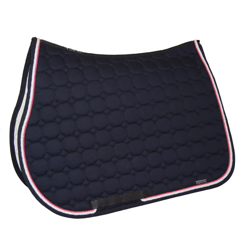 Equiline Octagon Custom Saddle Pad - Blue/White Glitter/Fuchsia