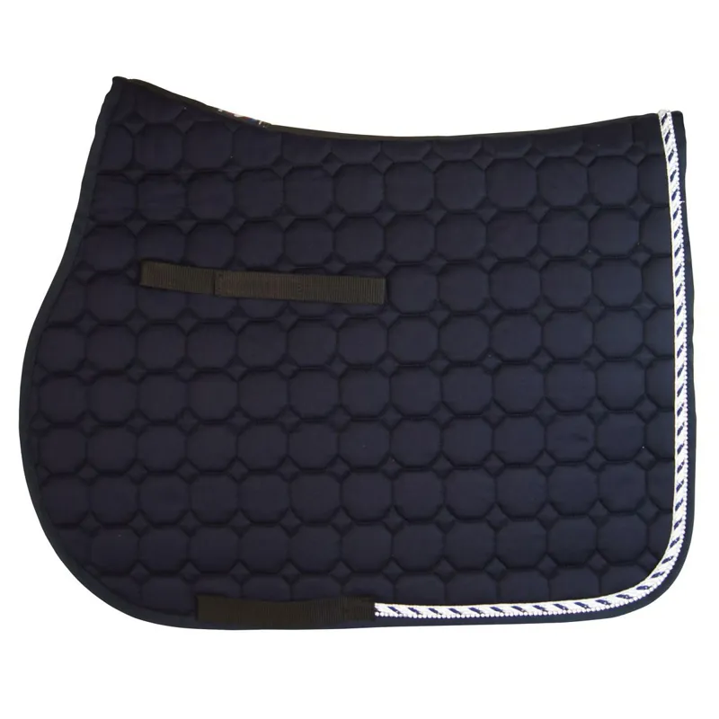 Equiline Octagon Custom Saddle Pad - Navy/Silver Navy/Diamante
