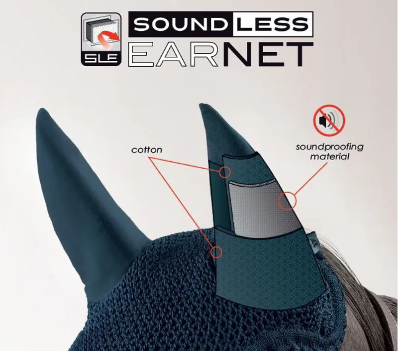 Equiline Gerald Soundless Fly Bonnet - Blue-1