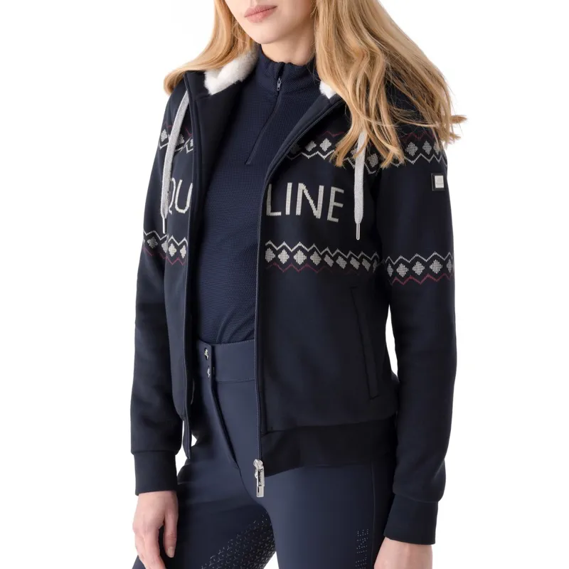 Equiline Vixy Womens Winter Zip Hoodie - Blue