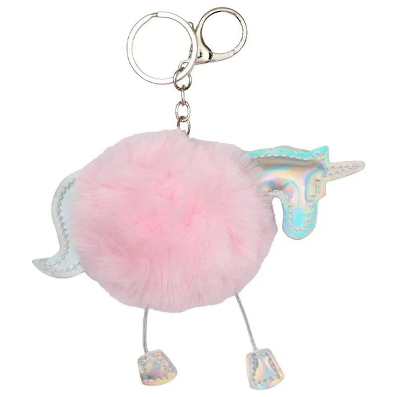 Equipage Unicorn Pom-pom Keychain - Misty Rose