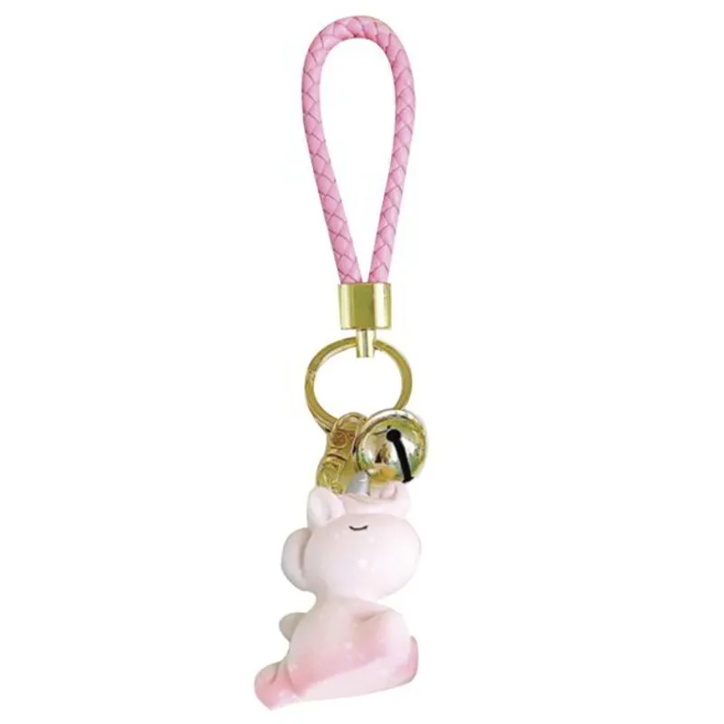 Equipage Unicorn Rubber Keychain - Misty Rose-1