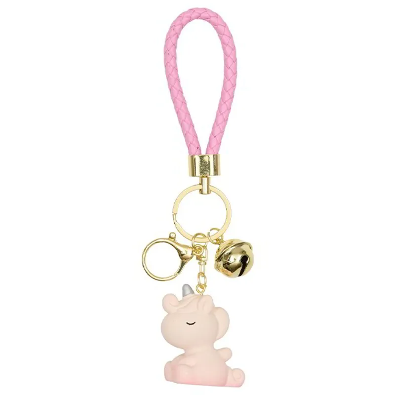 Equipage Unicorn Rubber Keychain - Misty Rose