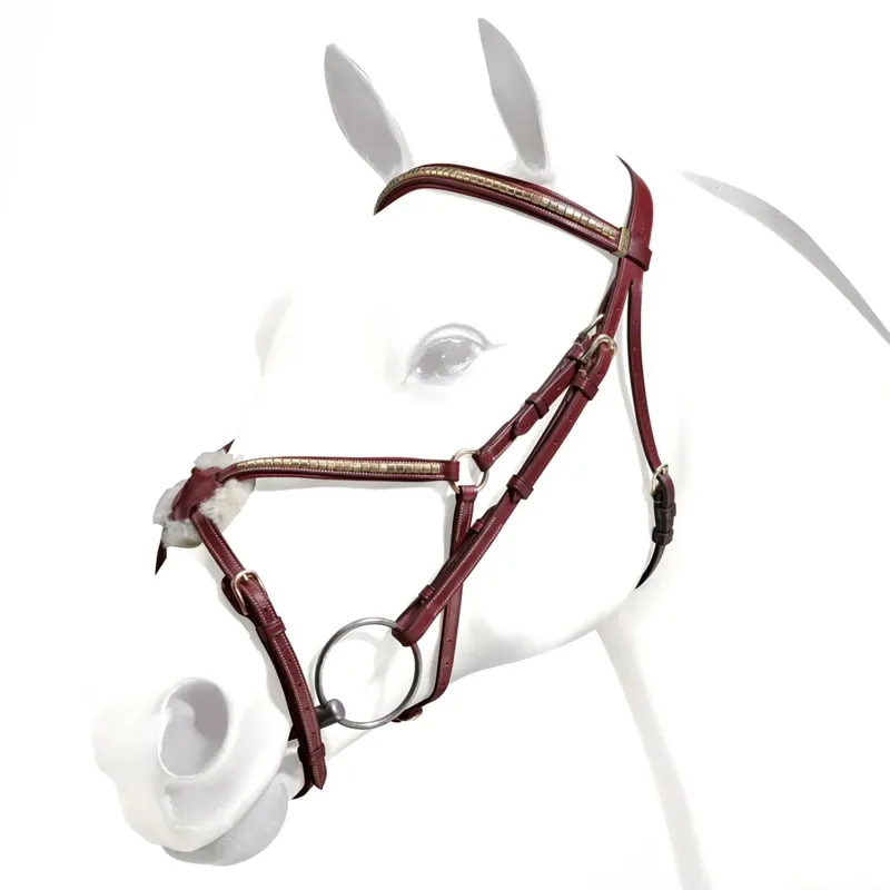 Equipe Emporio BRE14 Clincher Figure of Eight Bridle Red Brown/Brass