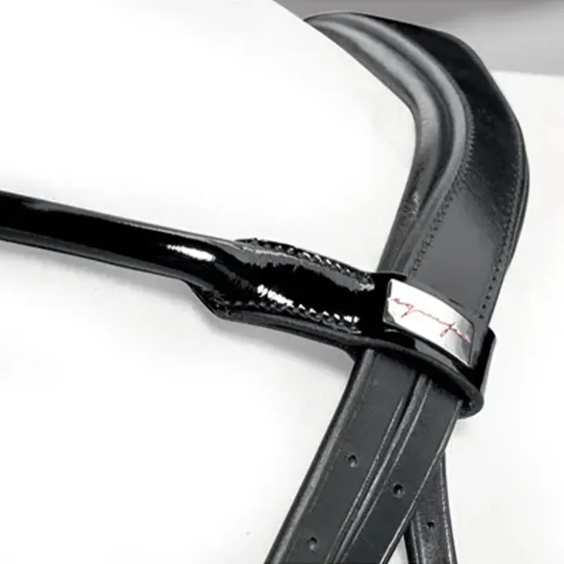 Equipe Rolled Patent Flash Bridle - Brown-3