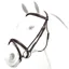 Equipe Emporio Rolled Browband Flash Bridle - Brown/Silver