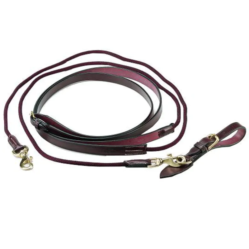 Equipe Leather and Rope Draw Reins - Brown