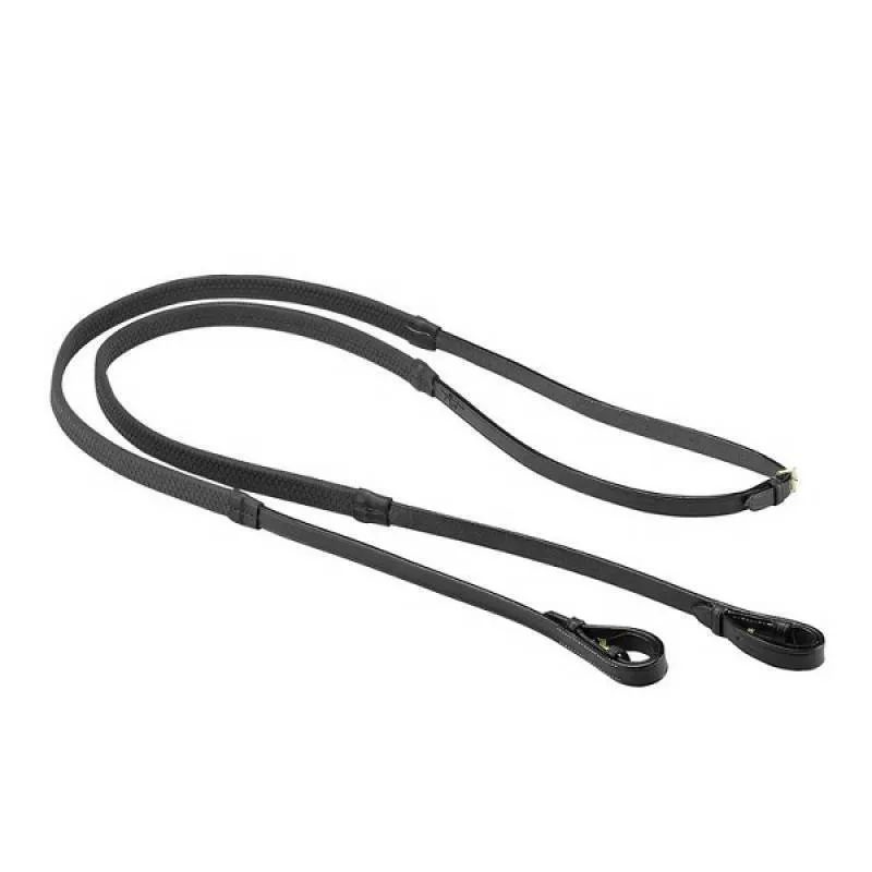 Equipe Emporio Rubber Grip Reins Billet - Black/Brass-1