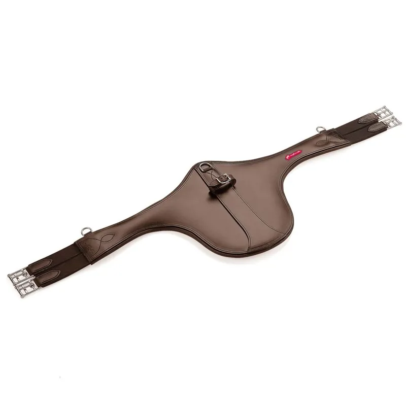 Equipe Easy Leather Stud Girth - Brown/Silver