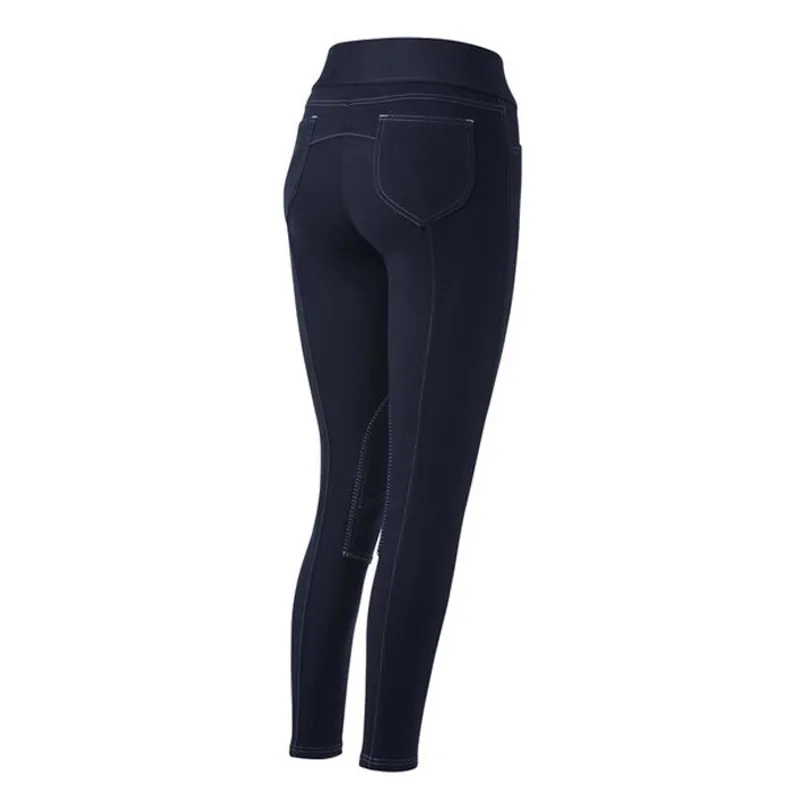 Equi-Theme Pull On Ladies Breeches - Navy-1