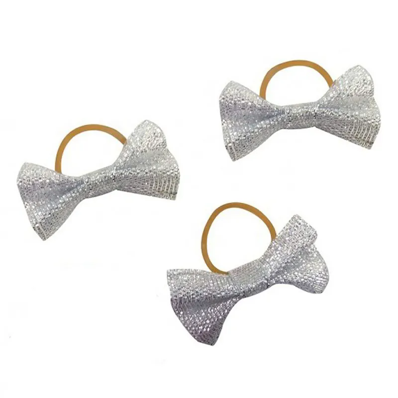 Equi-Theme Glitter Braiding Bows - Silver