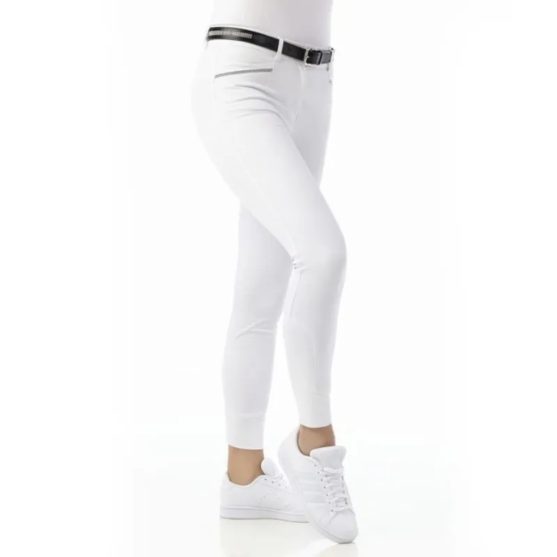 Equi-Theme Gizel Knee Grip Womens Competition Breeches - White - UK14-2
